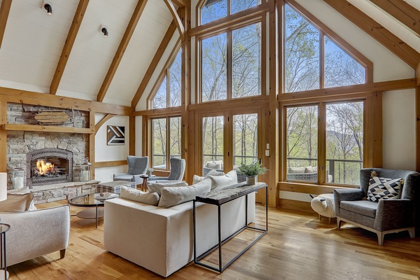 TV, fireplace, foosball, books