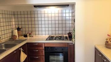 Fridge, oven, cookware/dishes/utensils