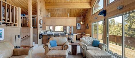 TV, fireplace, DVD player, printers