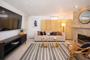 TV, fireplace, offices - Serene Riverfront House w/Fireplace & Fast WiFi (Appleton)