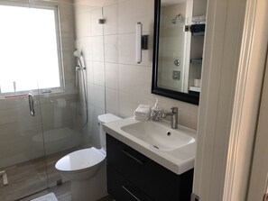 Dutxa, assecador de cabells, tovalloles i sabó