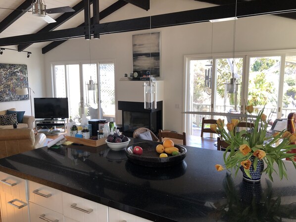 Smart TV, fireplace, printers