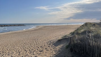 Beach nearby, sun-loungers