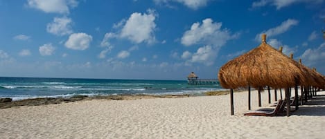 Beach nearby, sun-loungers