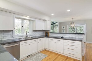 Fridge, microwave, oven, stovetop - Secluded Oasis in Asheville! Game Room, Movie Theater, and Hot Tub * 20 min to Biltmore! (Fairview)
