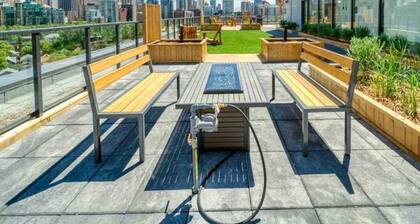 Upscale Industrial Condo with Patio near LRT