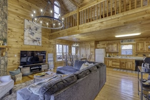Smart TV, fireplace, video games, foosball