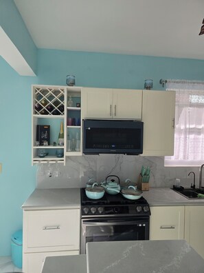 Fridge, microwave, oven, stovetop - The view!!!  (White bay jost van dyke)