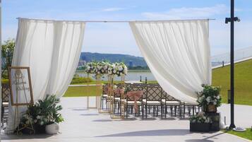 Outdoor wedding area