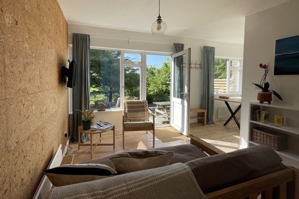 Living area with picture windows