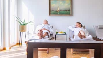 Sauna, hot tub, body treatments, body wraps, body scrubs, facials