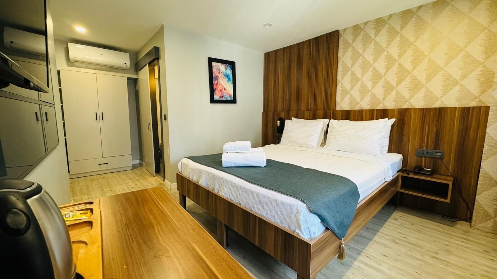 grand double room | premium bedding, minibar, desk, laptop workspace