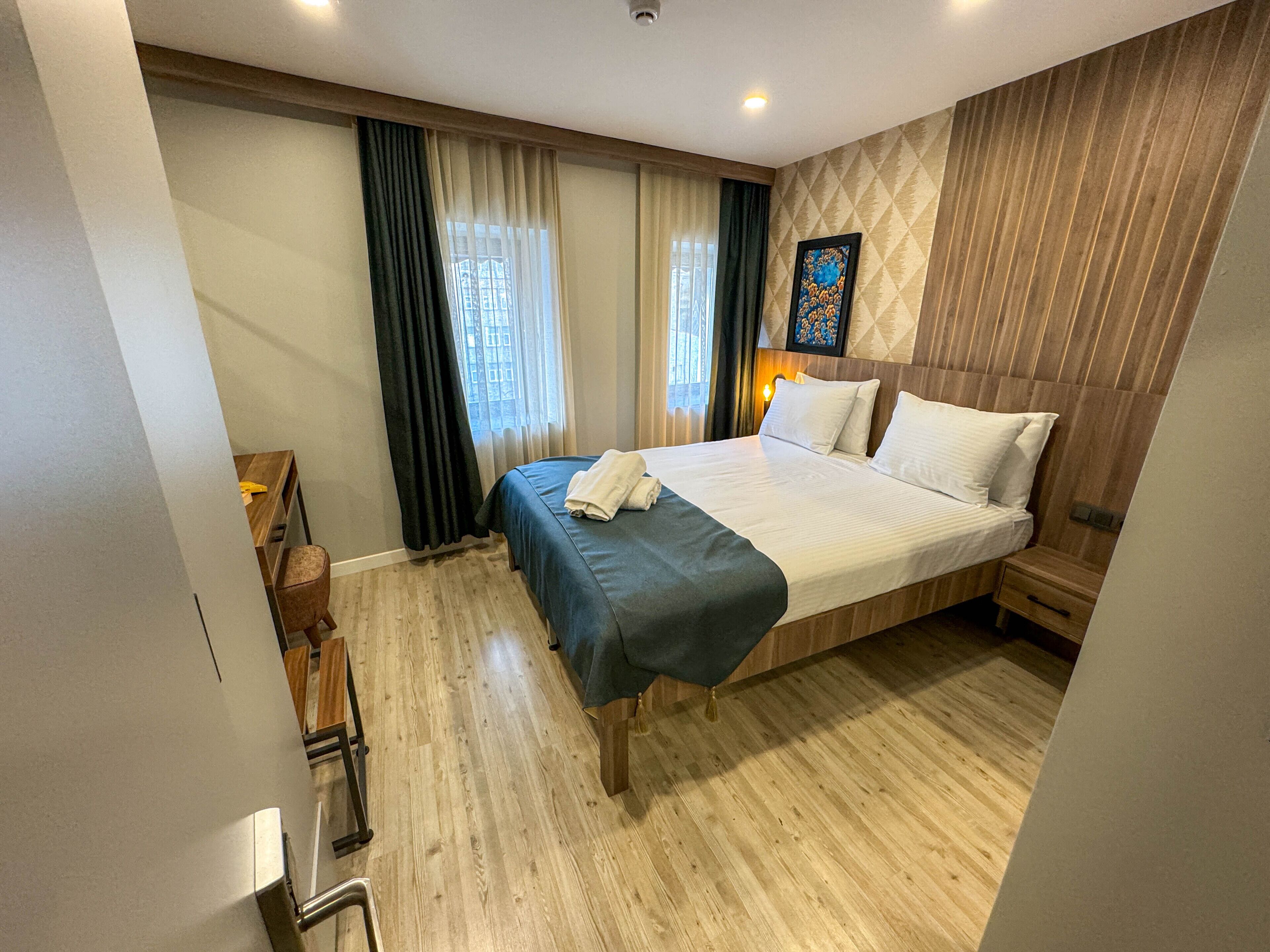superior double room | premium bedding, minibar, desk, laptop workspace