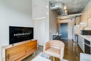 Condo, 1 Queen Bed with Sofa bed, Kitchen, City View (Sable 302) | Private kitchen | Fridge, microwave, oven, stovetop