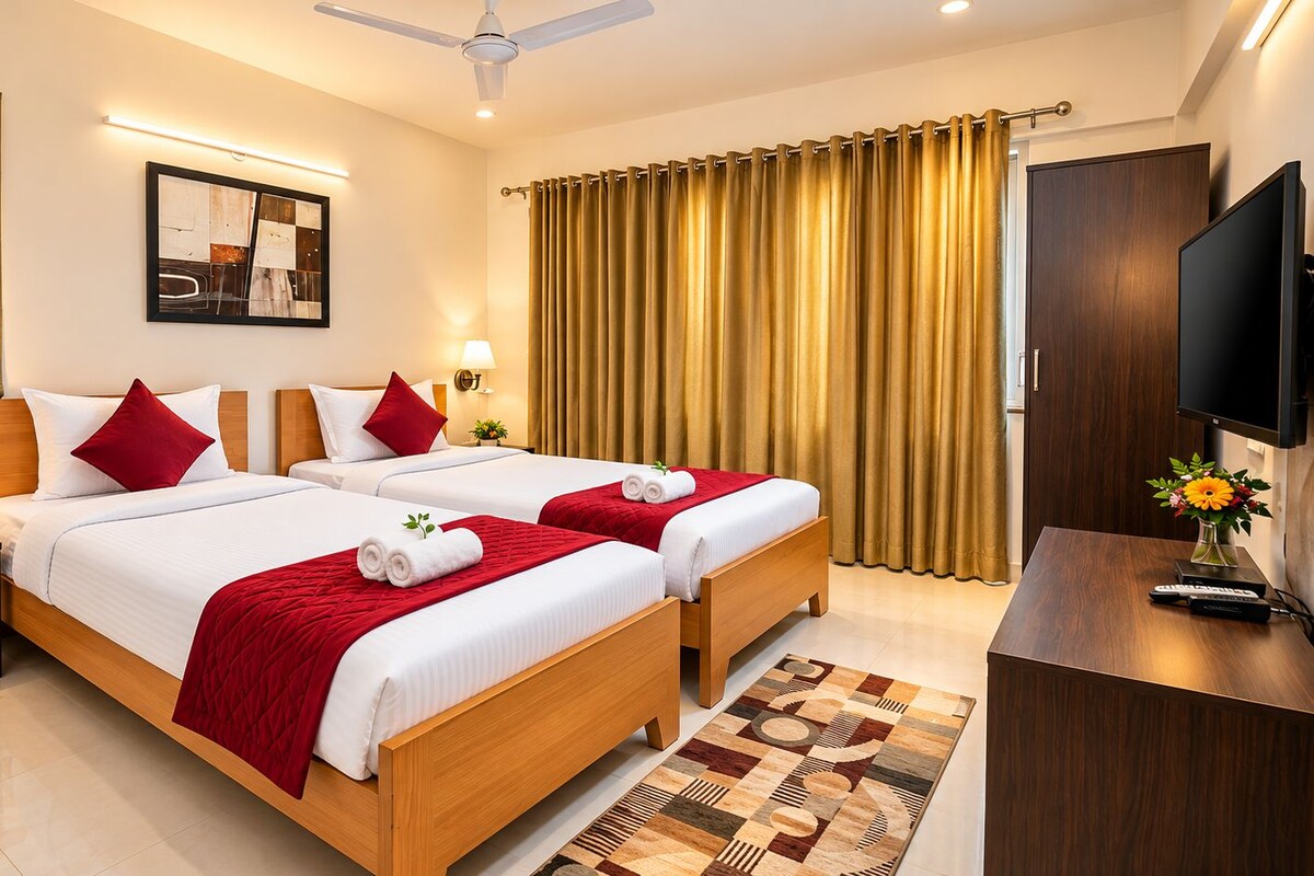 Luxury Twin Room | Egyptian cotton sheets, premium bedding, WiFi (free)