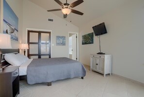 Ferienhaus, Mehrere Betten, Balkon, Meerblick | 3 Schlafzimmer, Bettwäsche