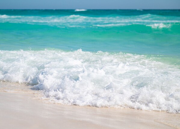 Playa en los alrededores y camastros 