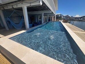 Outdoor pool, a heated pool