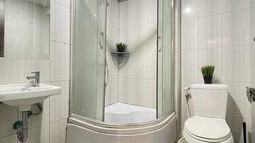 Ducha, toallas, jabón