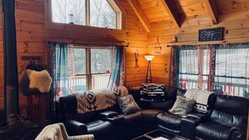 Smart TV, fireplace, video games, foosball