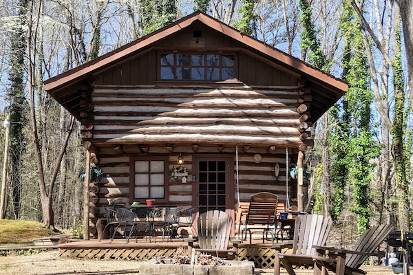 Front view with firepit front and center.