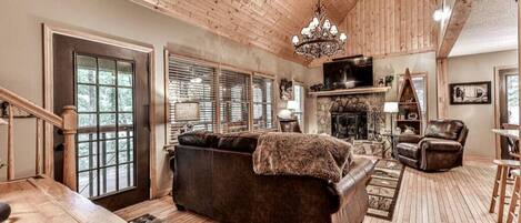 Smart TV, fireplace, video games, books