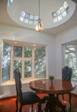 Family Suite, Lagoon View | Living area | 94-inch LCD TV with cable channels, TV - Seven Blue House Village & Lodge (Bacalar)