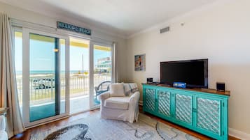 TV, DVD player, stereo