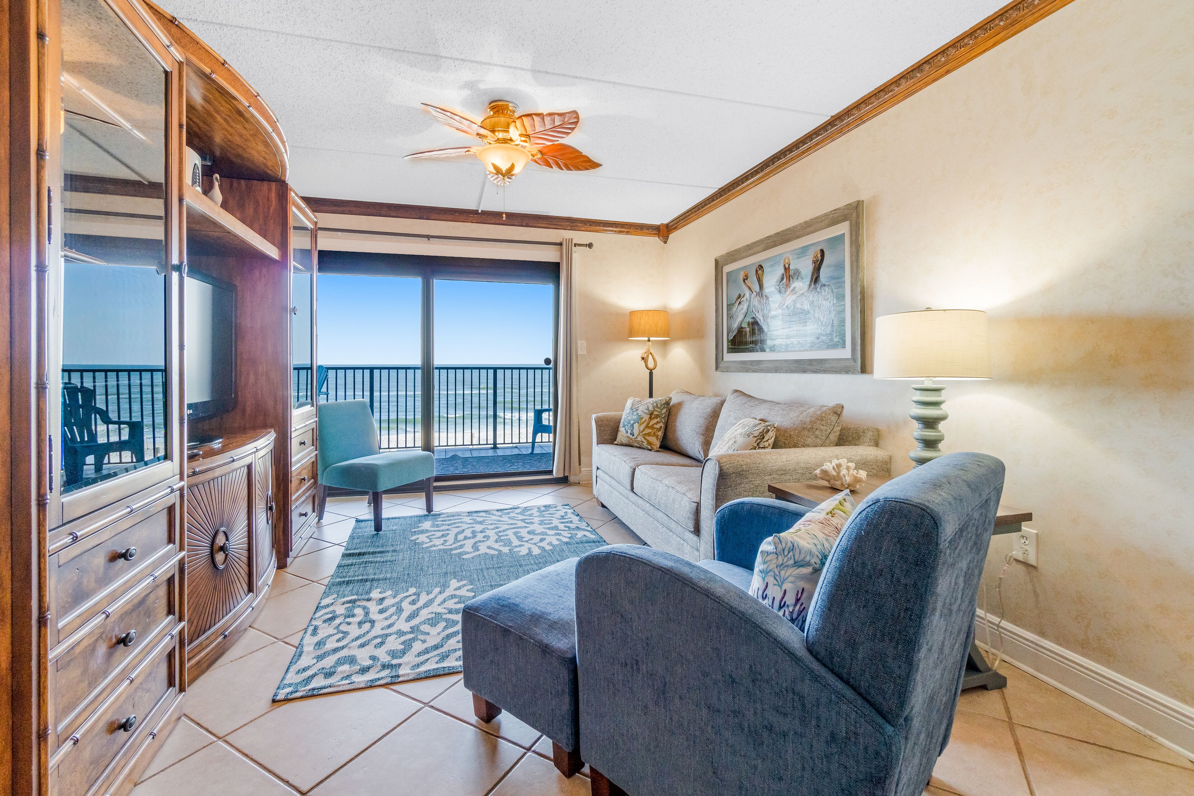 Gulf-front getaway with a pool, free WiFi, washer/dryer, & central AC
