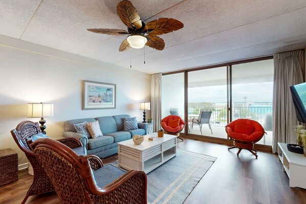 TV, DVD player, books