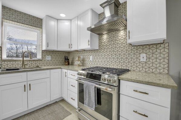 Fridge, microwave, stovetop, dishwasher