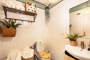 Ducha, secador de pelo, toallas