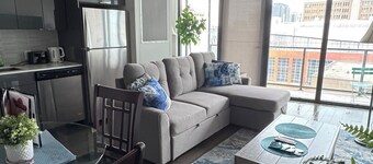 Executive 2 bed Condo King bed great LOCATION downtown with laundry