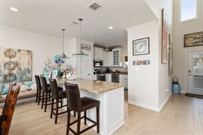 Private kitchen | Fridge, coffee/tea maker, toaster - Top Shelf 4 Bedroom Home by RedAwning (Port Bolivar)