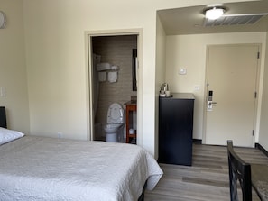 Premium bedding, down duvets, memory-foam beds, desk