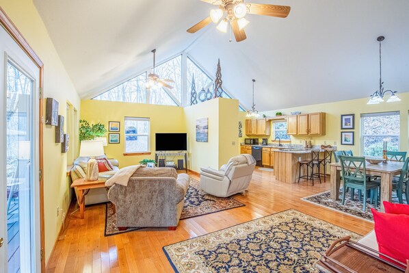 TV, DVD player, stereo