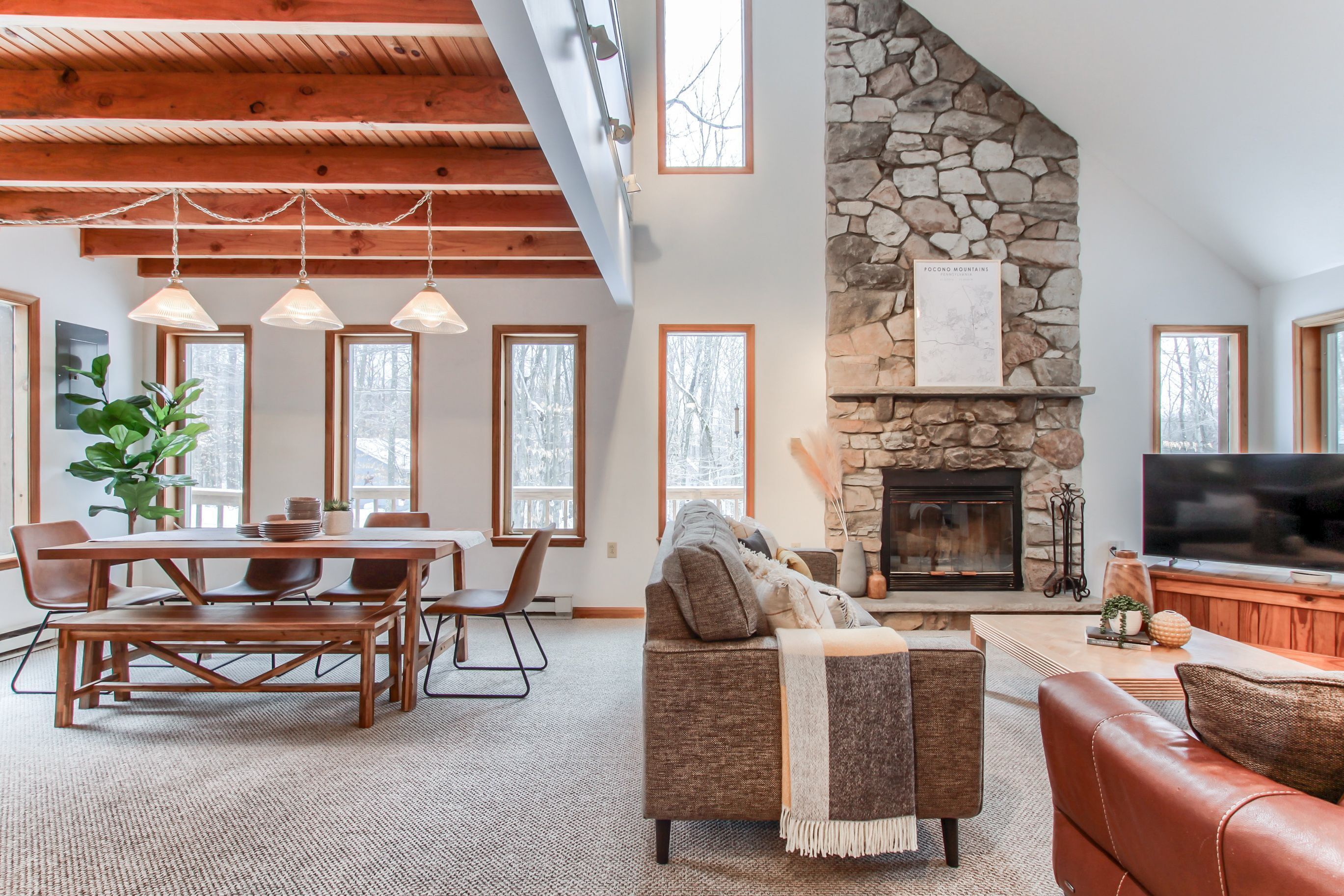 Una Smart TV, una chimenea