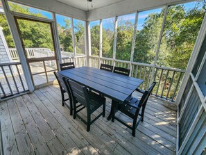 Outdoor dining - Sweet Retreat - 6 BR Oceanside home with Private Pool & lots of Community Amenities (Duck)