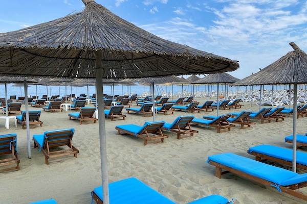 Private beach, white sand