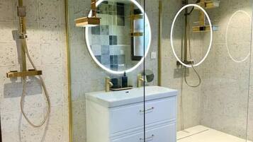 Shower, hair dryer