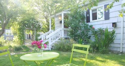 Captain's Cottage, historic cottage on corner lot.