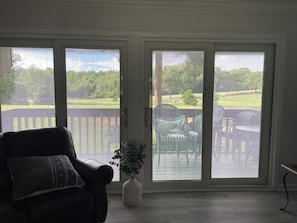 Relax in a serene space with an outdoor area and comfortable seating.