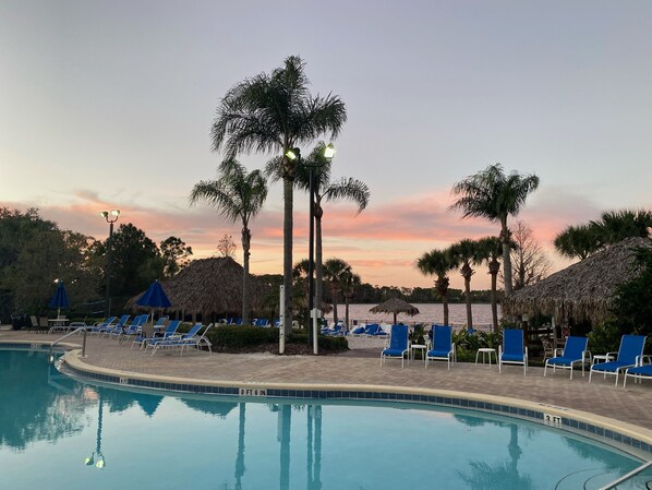 Outdoor pool, a heated pool - Tropical resort getaway near Disney at Bahama Bay 1st floor 3 bedroom condo (Davenport)