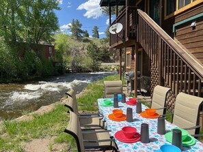 Outdoor dining - On The River, Hot Tub, Walk to Town #6002 (Estes Park)