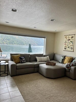 Smart TV, fireplace, video games, DVD player