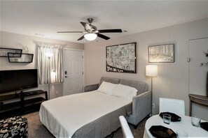 Desk, iron/ironing board, free WiFi, bed sheets
