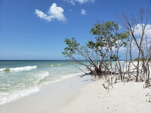 Beach nearby, sun loungers, beach towels