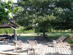 Outdoor dining - For rent house Carcans Maubuisson 10kms ocean (Carcans)