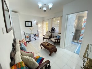 Lovely 1 Bedroom Unit Lower Level | Living area - Searocks Beach Apartment (Oistins)