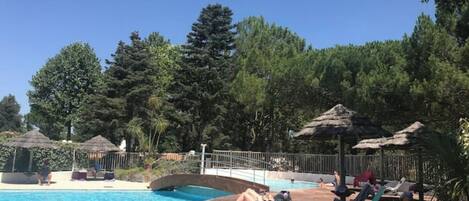 屋外プール、温水プール